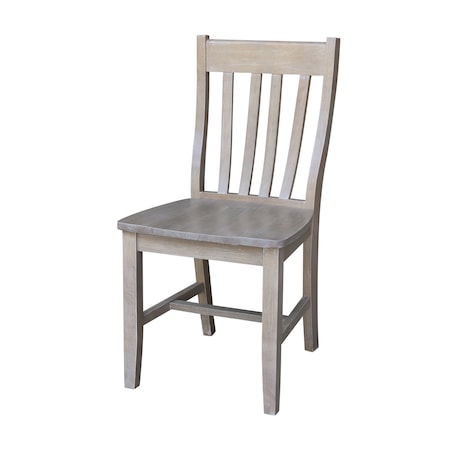 International Concepts Set of 2 Cafe Chairs, Washed Gray Taupe C09-61P